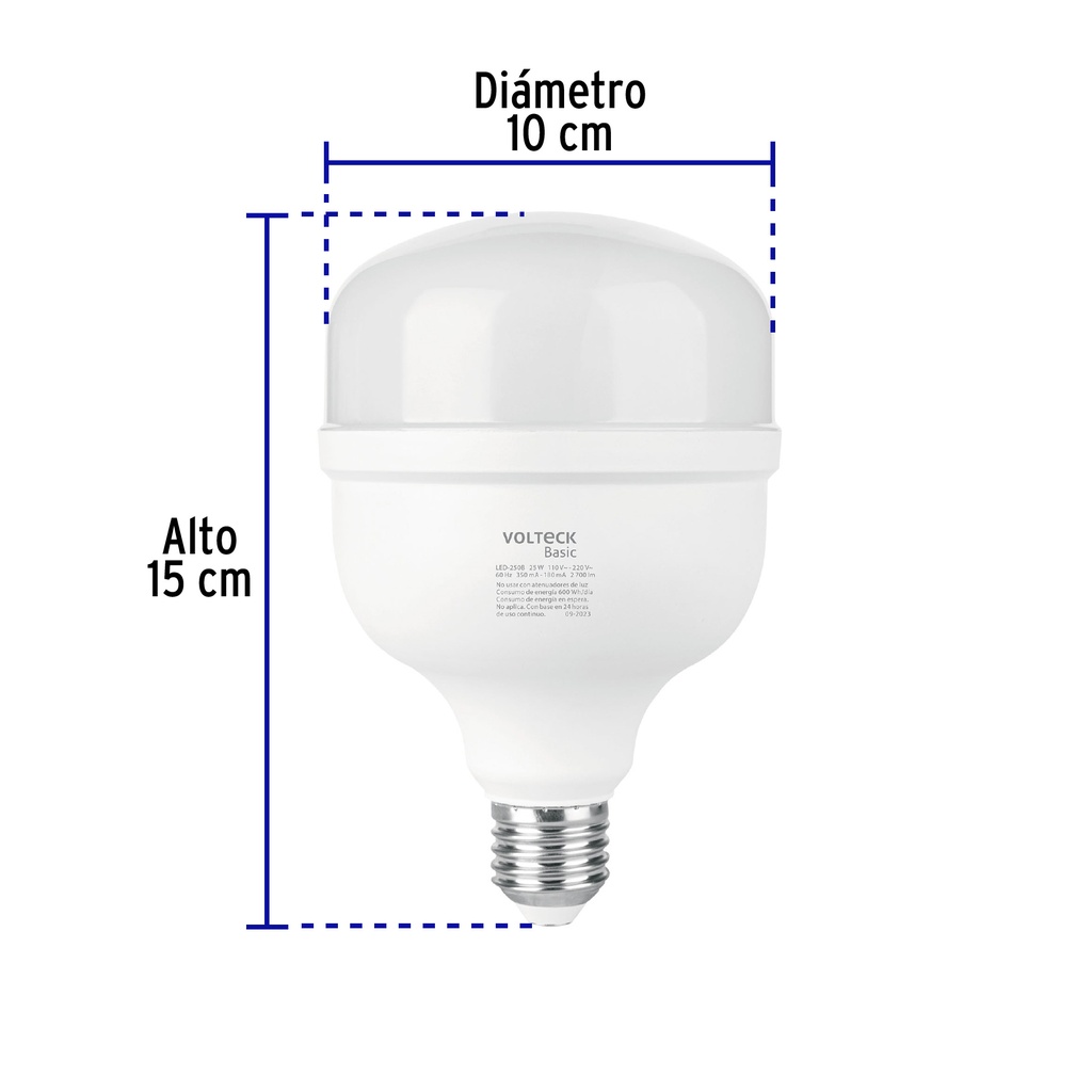 LED-250B | Lámpara LED alta potencia 25W (equiv. 250W) luz de día Basic