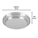 PLA-704L | Luminario LED 24 W plafón decorativo metálico luz día, Basic