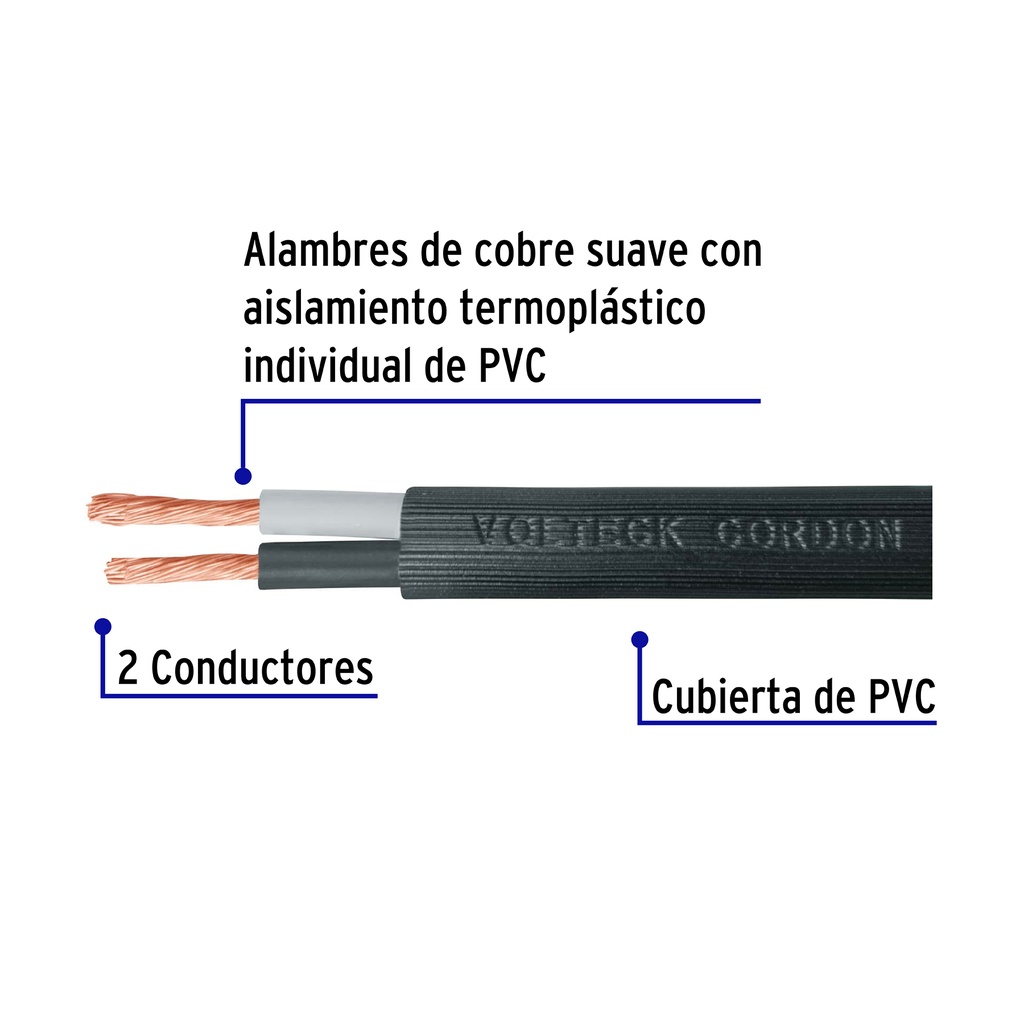 CAUR-212 | Metro de cable uso extra rudo 2 x 12 AWG en rollo de 100 m
