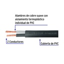 CAUR-212 | Metro de cable uso extra rudo 2 x 12 AWG en rollo de 100 m