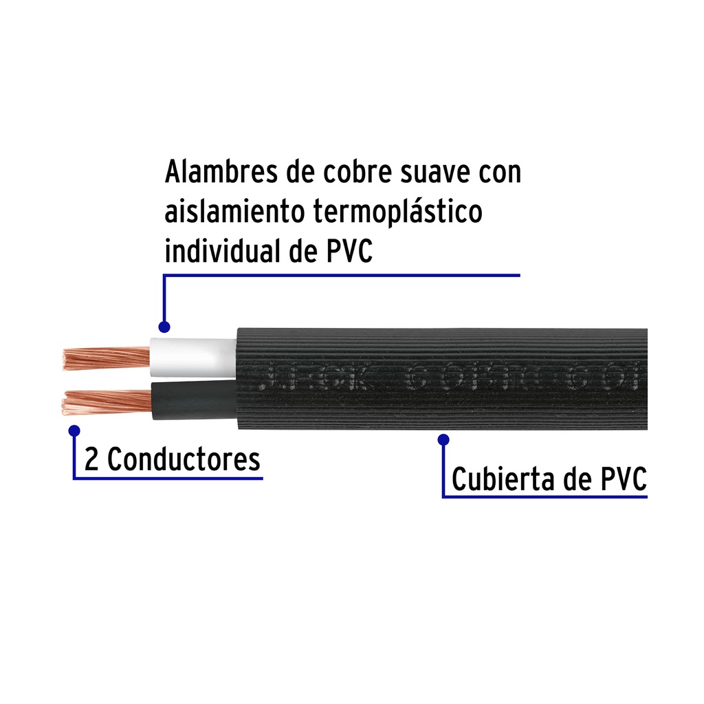 CAUR-214 | Metro de cable uso extra rudo 2 x 14 AWG en rollo de 100 m