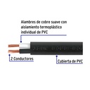 CAUR-214 | Metro de cable uso extra rudo 2 x 14 AWG en rollo de 100 m