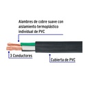 CAUR-310 | Metro de cable uso extra rudo 3 x 10 AWG en rollo de 100 m