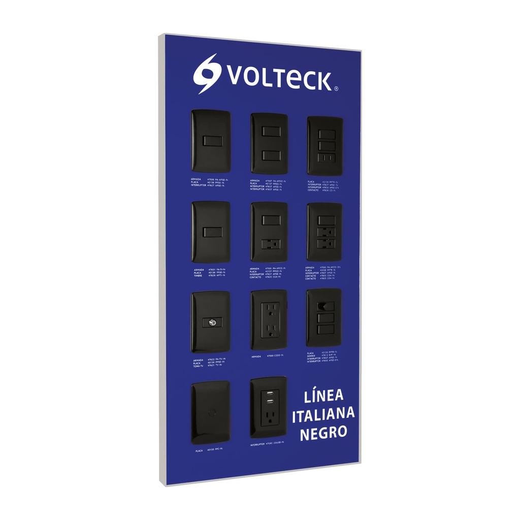 EX-LIN-VK | Exhibidor línea italiana negro Volteck