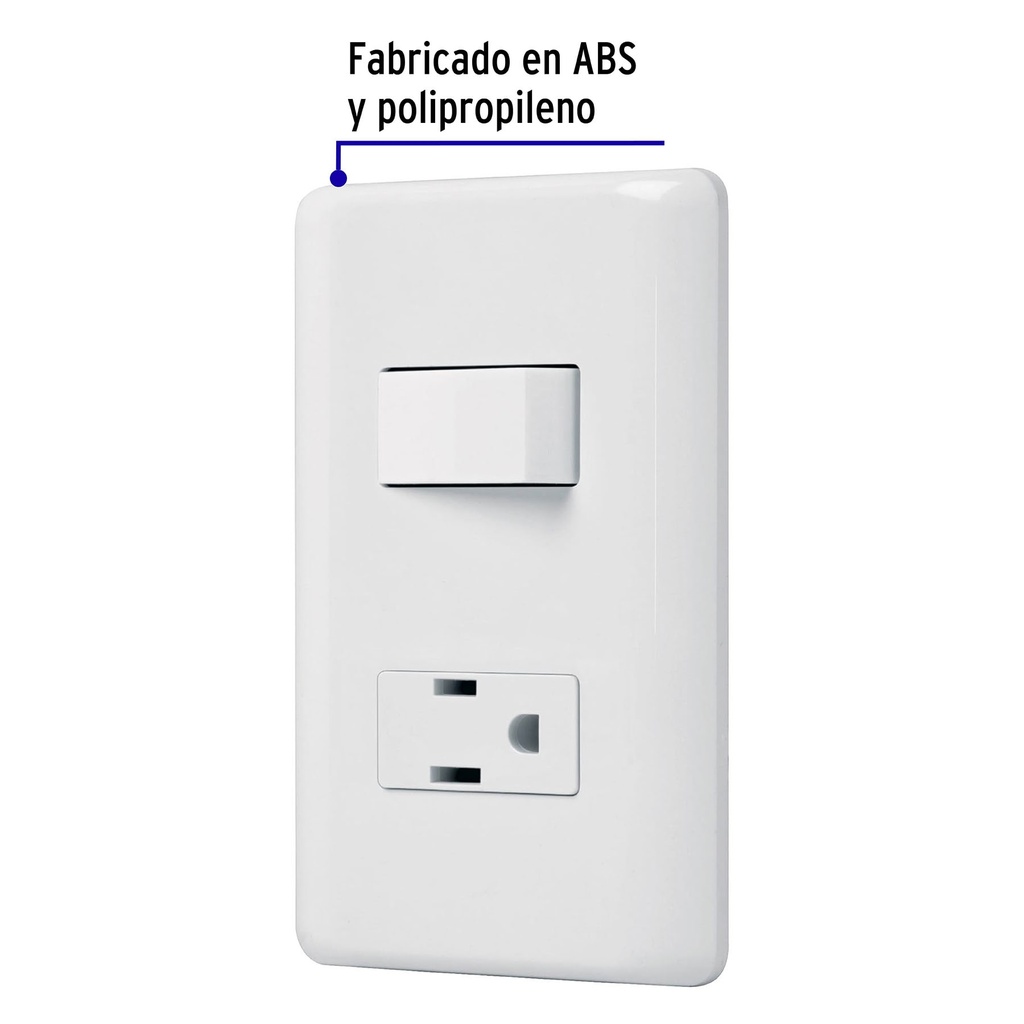 PA-APCO-B | Placa armada contacto e interruptor sencillo, Volteck Basic
