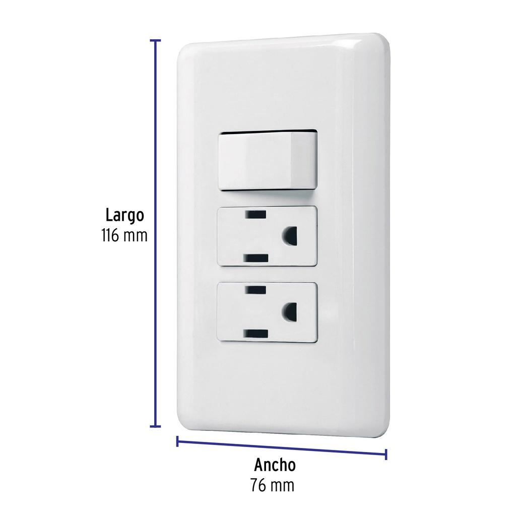 PA-APCO-B3 | Placa armada 2 contactos e interruptor sencillo, Basic