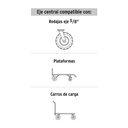 RD-62 | Rueda de hule sólido 6' para diablo, doble balero, Pretul