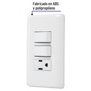 PA-APCO-B2 | Placa armada con contacto y 2 interruptores sencillos, Basic