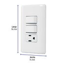 PA-APCO-B2 | Placa armada con contacto y 2 interruptores sencillos, Basic