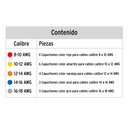 CAPU-0818 | Bolsa con 20 capuchones para cable, calibres surtidos