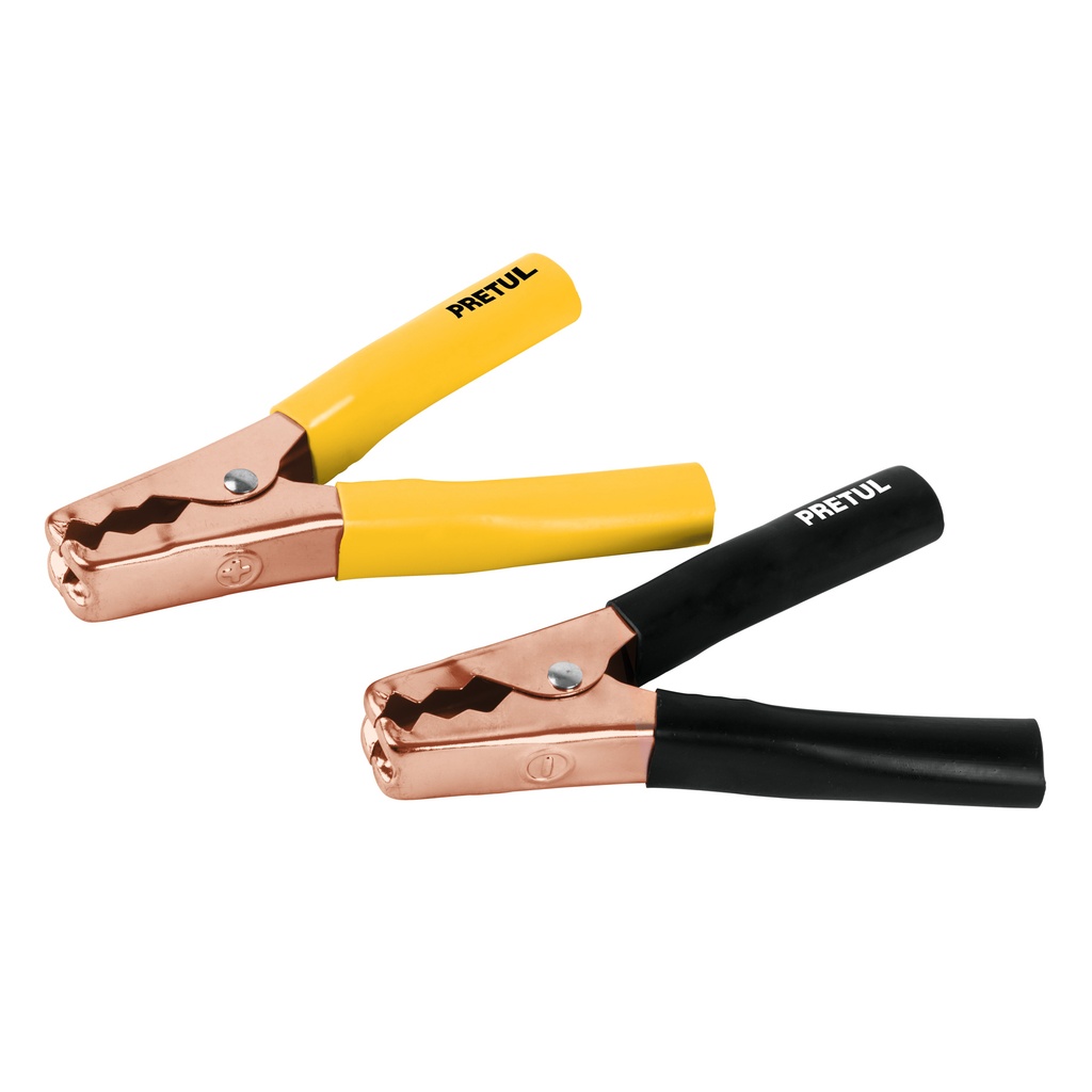 CAIMAN-P | Caballete con 2 caimanes para cables pasa corriente, Pretul