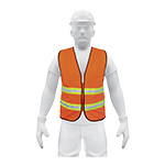 CHS-600N | Chaleco de seguridad naranja alta visibilidad con cierre