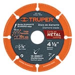 DID-445 | Disco de diamante de 4-1/2' x 1.4 mm para corte metal,Truper