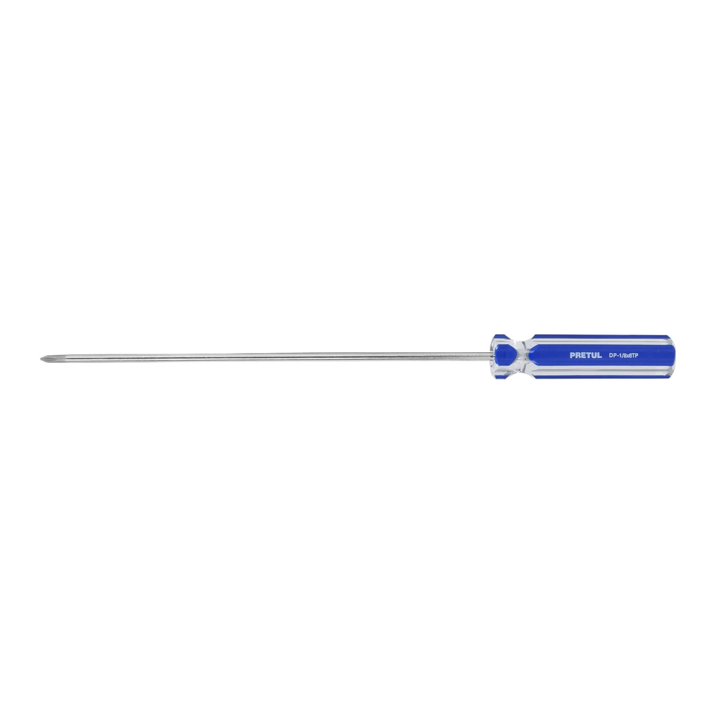 DP-1/8X6TP | Desarmador de cruz 1/8' x 6' mango de PVC, Pretul