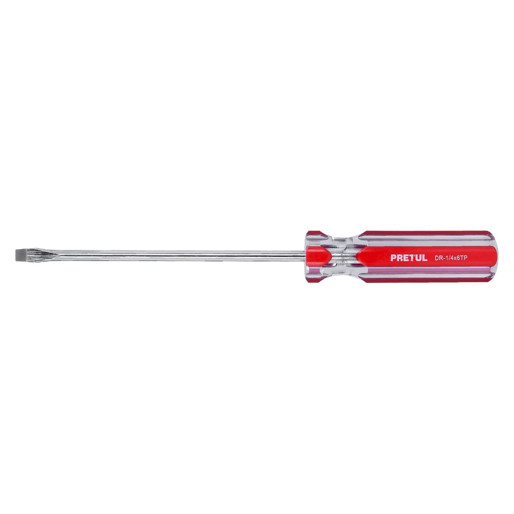 DR-1/4X6TP | Desarmador plano 1/4 x 6' mango de PVC, Pretul
