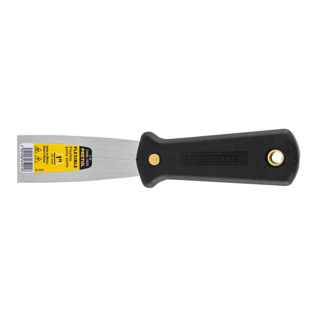 E-1F | Espátula flexible 1' con mango de plástico, Pretul