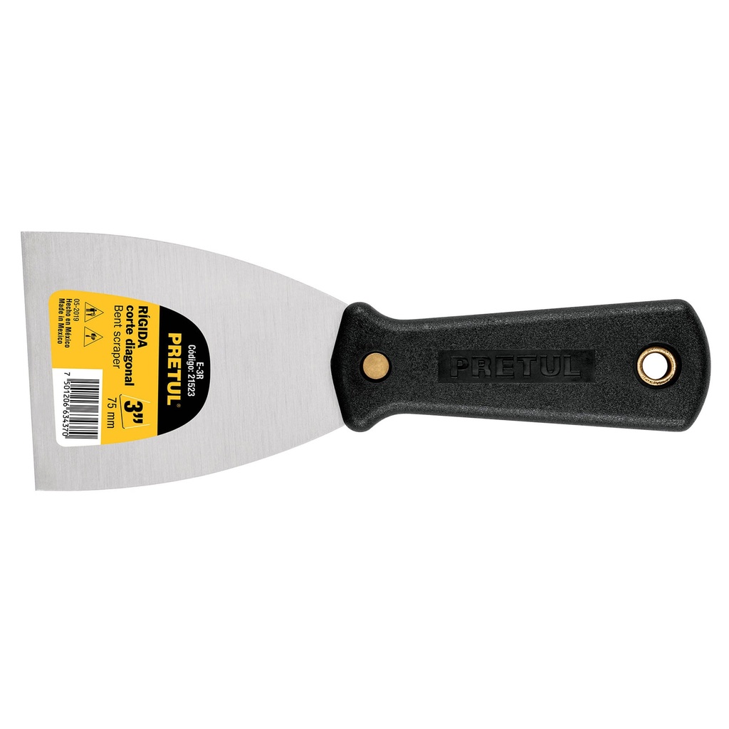 E-3R | Espátula rígida 3' con mango de plástico, Pretul