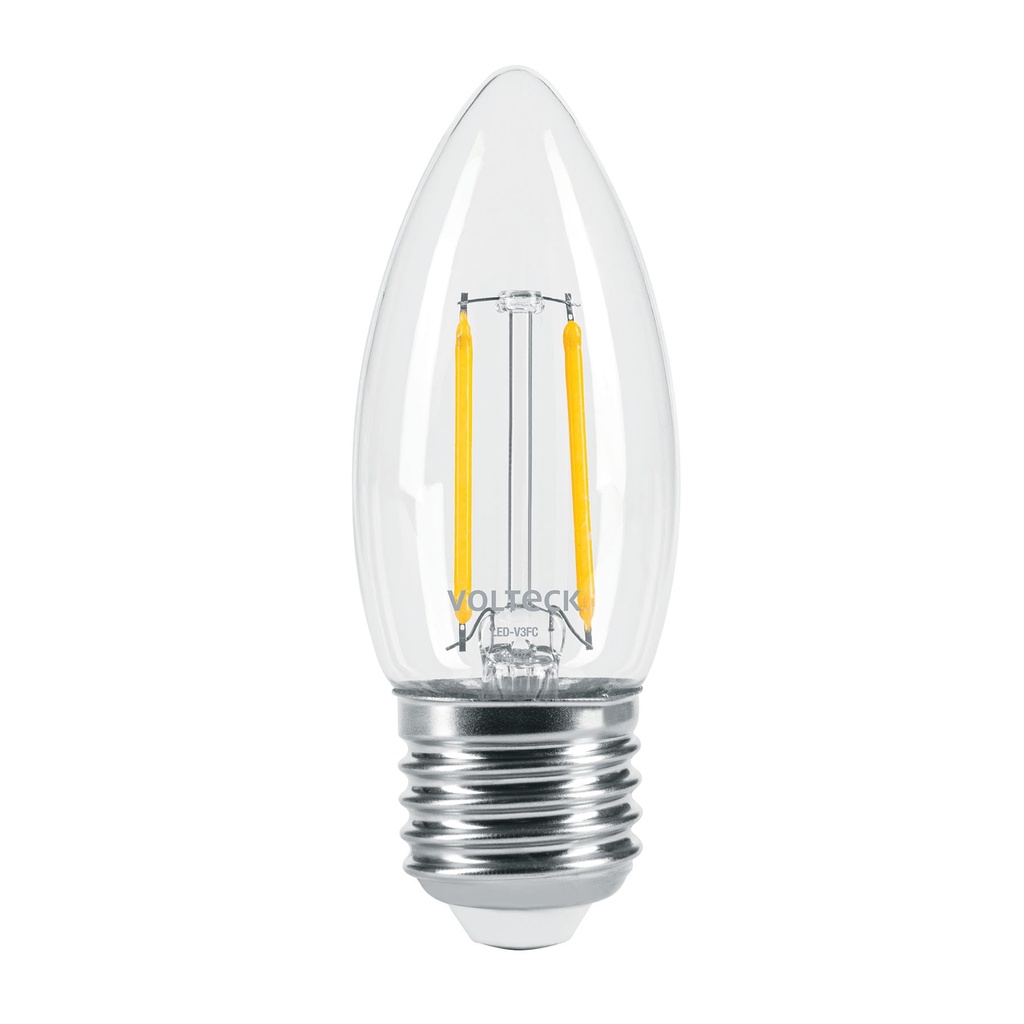 LED-V3FC | Lámpara LED tipo vela 3 W con filamento luz cálida, blíster