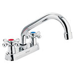 M-070E | Mezcladora 4' para lavabo, cuello tubular, manerales cruceta