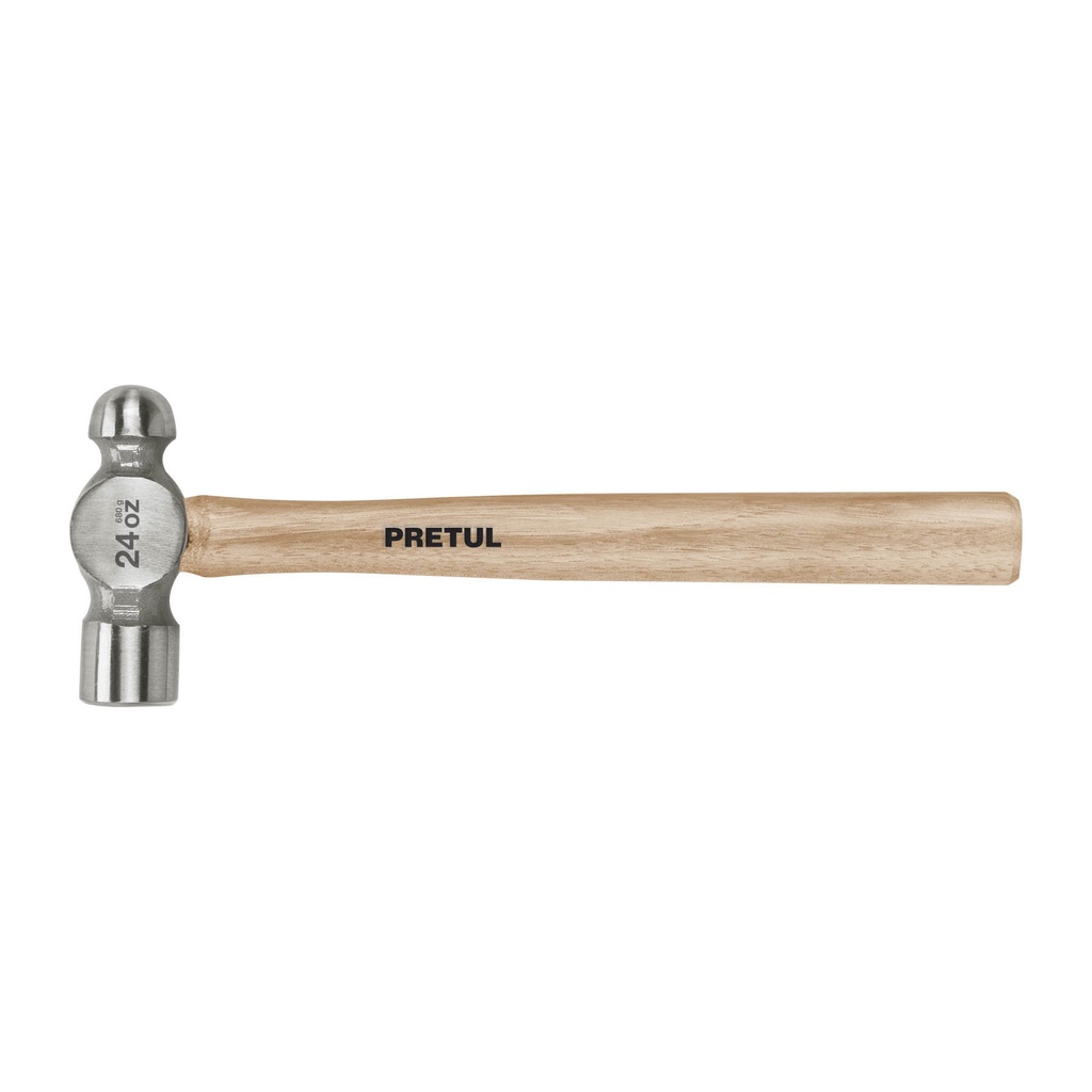 MB-24P | Martillo pulido de bola 24 oz mango madera, Pretul
