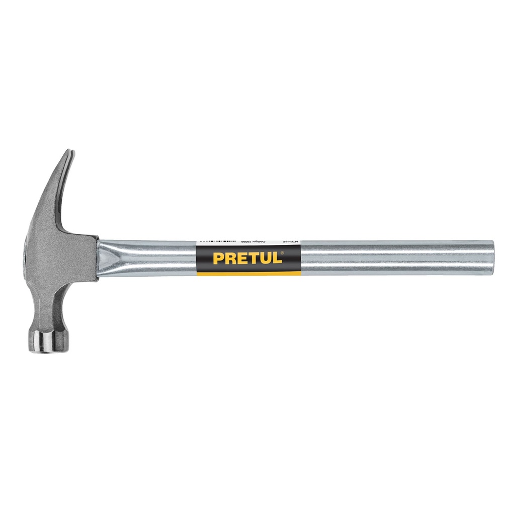 MTR-16P | Martillo uña recta 16 oz, mango tubular, Pretul