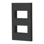 PPDO-EN | Placa 2 ventanas, 1 módulo, línea Española, color negro