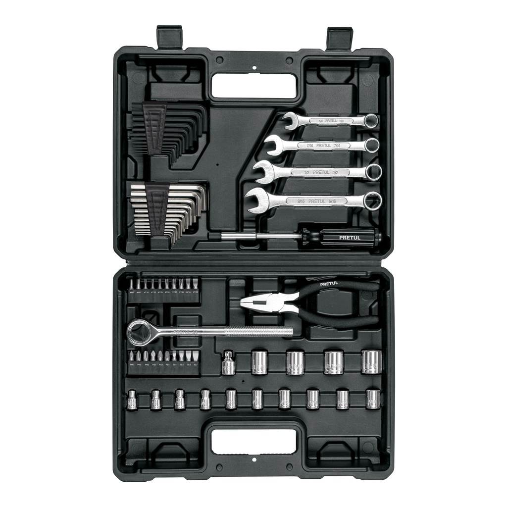 SET-70 | Juego de 66 herramientas 1/4' y 3/8' para mecánico, Pretul