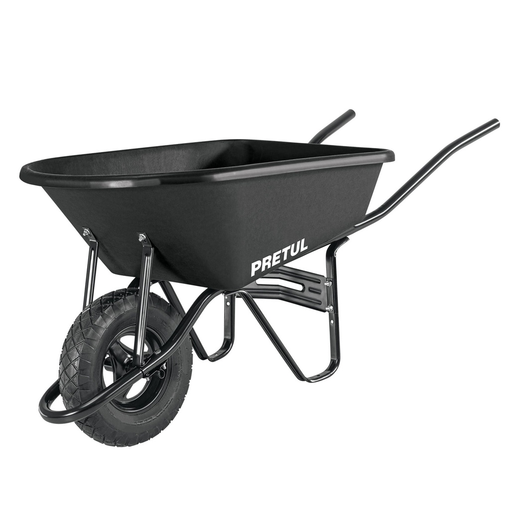 TP-5N | Carretilla concha plástica 5 ft3 Neumática b/tubular, Pretul