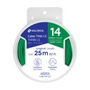 CAB-14V-25 | Carrete con 25 m de cable THHW-LS 14 AWG verde, Volteck