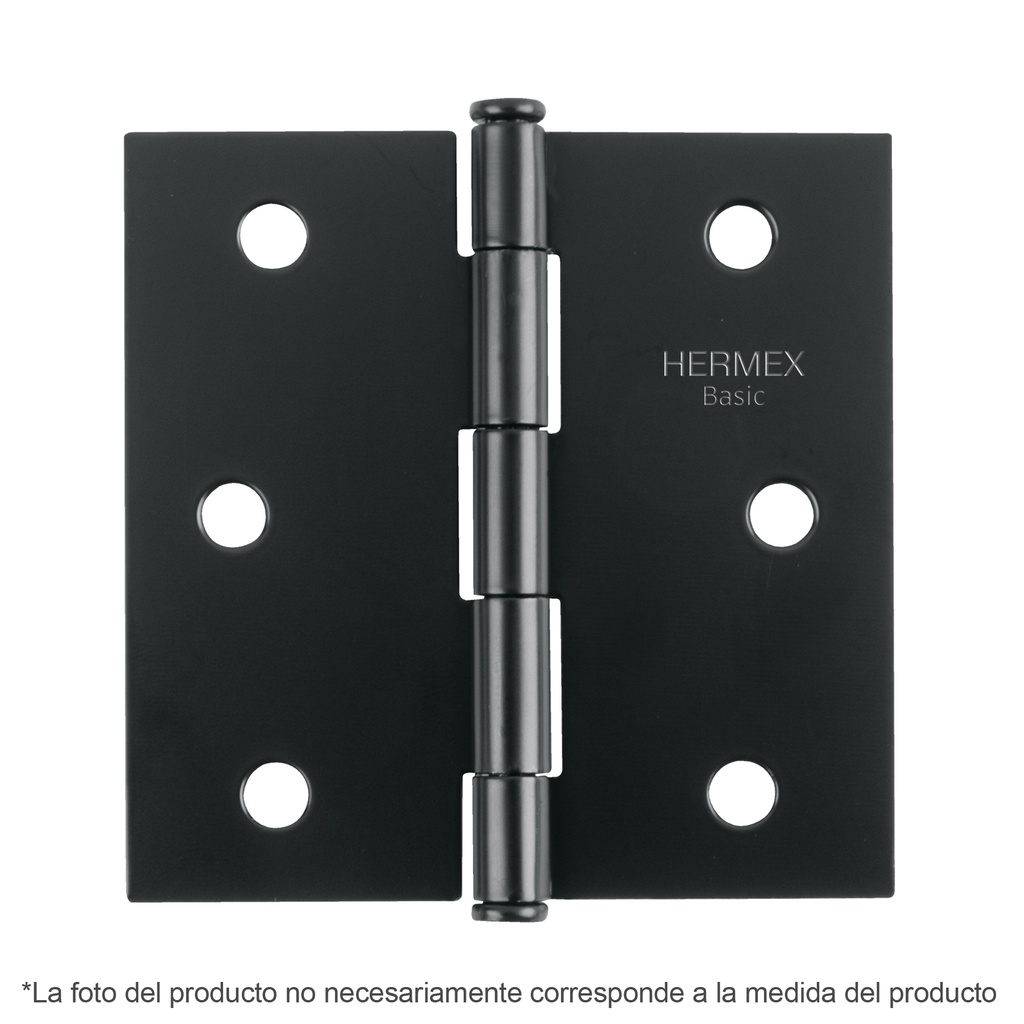 BC-206PP | Bisagra cuadrada 2', negro mate, cabeza plana, Basic