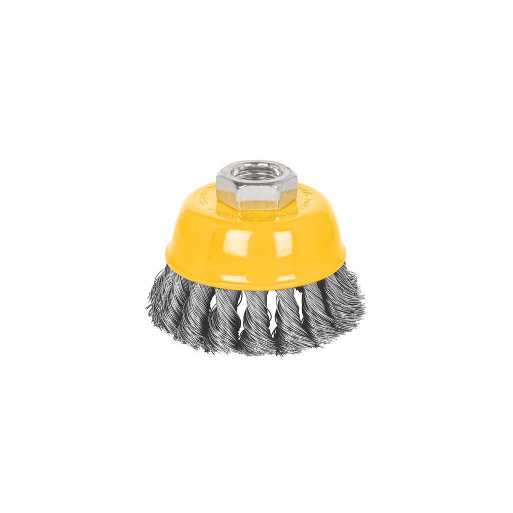 CT-608P | Carda copa 3' alambre trenzado fino, eje 5/8'-11, Pretul