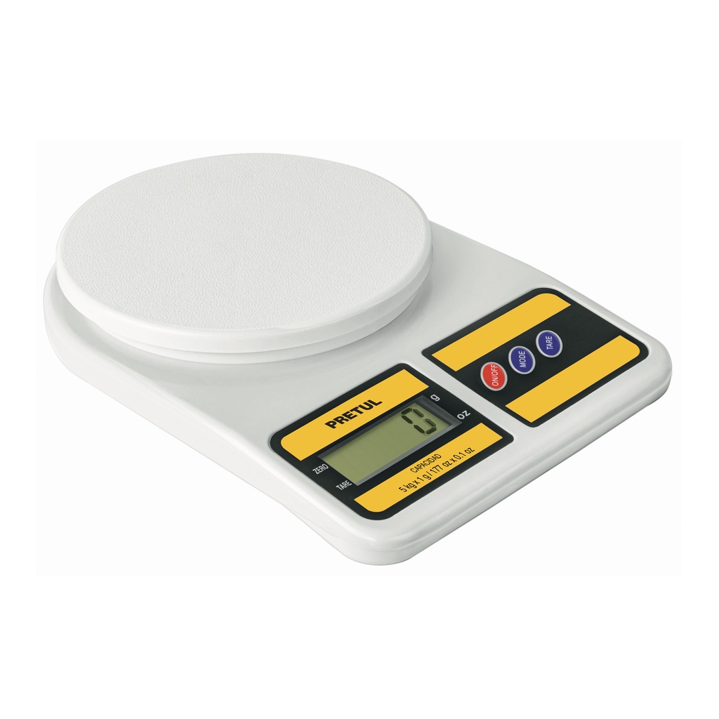 BASE-5EPP | Báscula digital para cocina, plato de poliprop, 5 kg, Pretul