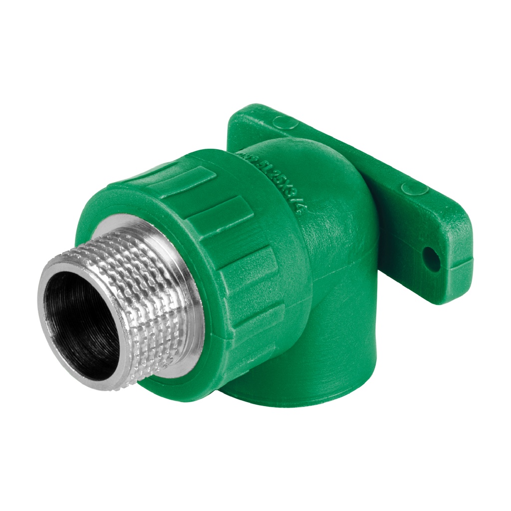 CV-592 | Codo oreja 90° PPR,  3/4', macho con inserto metálico, Foset