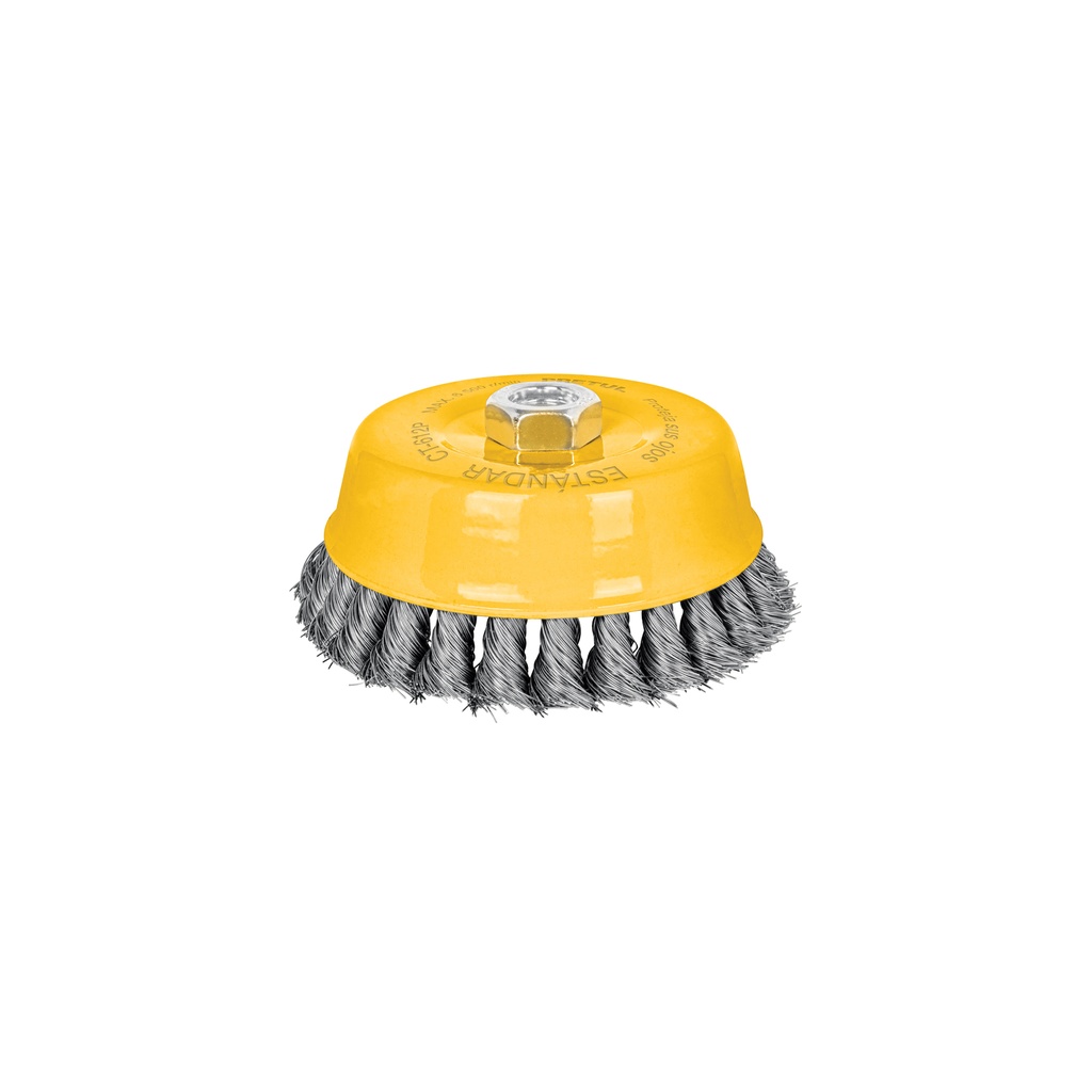 CT-612P | Carda copa 5' alambre trenzado fino, eje 5/8'-11, Pretul