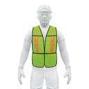 CHS-200V | Chaleco de seguridad con cintas reflejantes, verde, Pretul
