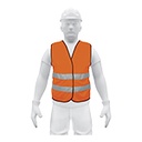 CHS-500N | Chaleco de seguridad naranja con cintas de alta visibilidad