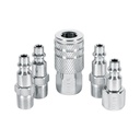 CORAL-5P | Juego de 4 conectores y 1 cople para compresor, Pretul