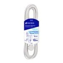 ED-10B | Extensión eléctrica doméstica 10 m blanca con clavija plana