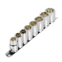 JD-1/2X9MM-P | Juego de 8 dados cuadro 1/2' mm, Pretul