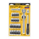 JUDA-25P | Juego de 21 herramientas 1/4' y 3/8' para mecánico, Pretul