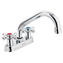 M-070E | Mezcladora 4' para lavabo, cuello tubular, manerales cruceta