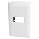 PPSE-IB | Placa 1 módulo de ABS, línea Italiana, color blanco, Volteck