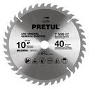 ST-1040EP | Disco sierra 10' para madera, 40 dientes centro 1', Pretul