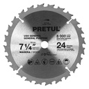 ST-724P | Disco sierra 7-1/4' p/madera, 24 dientes centro 5/8', Pretul