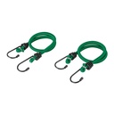 TENS-2C | Bolsa con 2 tensores elásticos verdes de 45 cm, Pretul
