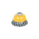 CT-608XP | Carda copa 3' alambre trenzado grueso, eje 5/8'-11, Pretul