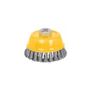 CT-610XP | Carda copa 4' alambre trenzado grueso, eje 5/8'-11, Pretul