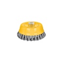 CT-612P | Carda copa 5' alambre trenzado fino, eje 5/8'-11, Pretul