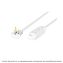 EDA-6B | Extensión doméstica aterrizada 6 m blanca con clavija plana